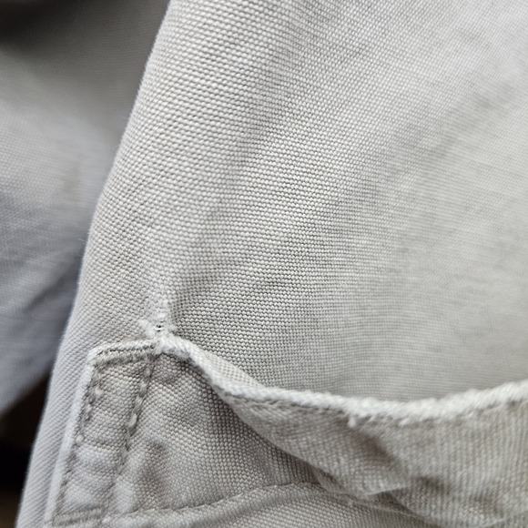 Lands' End Chore Coat Women Large Canvas Barn Field Flannel Lined Corduroy Tan - Picture 7 of 14